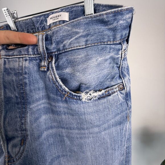 MOUSSY Vintage Jeans Women’s 26 | High Rise Straight Leg Raw Hem Denim - Picture 8 of 12